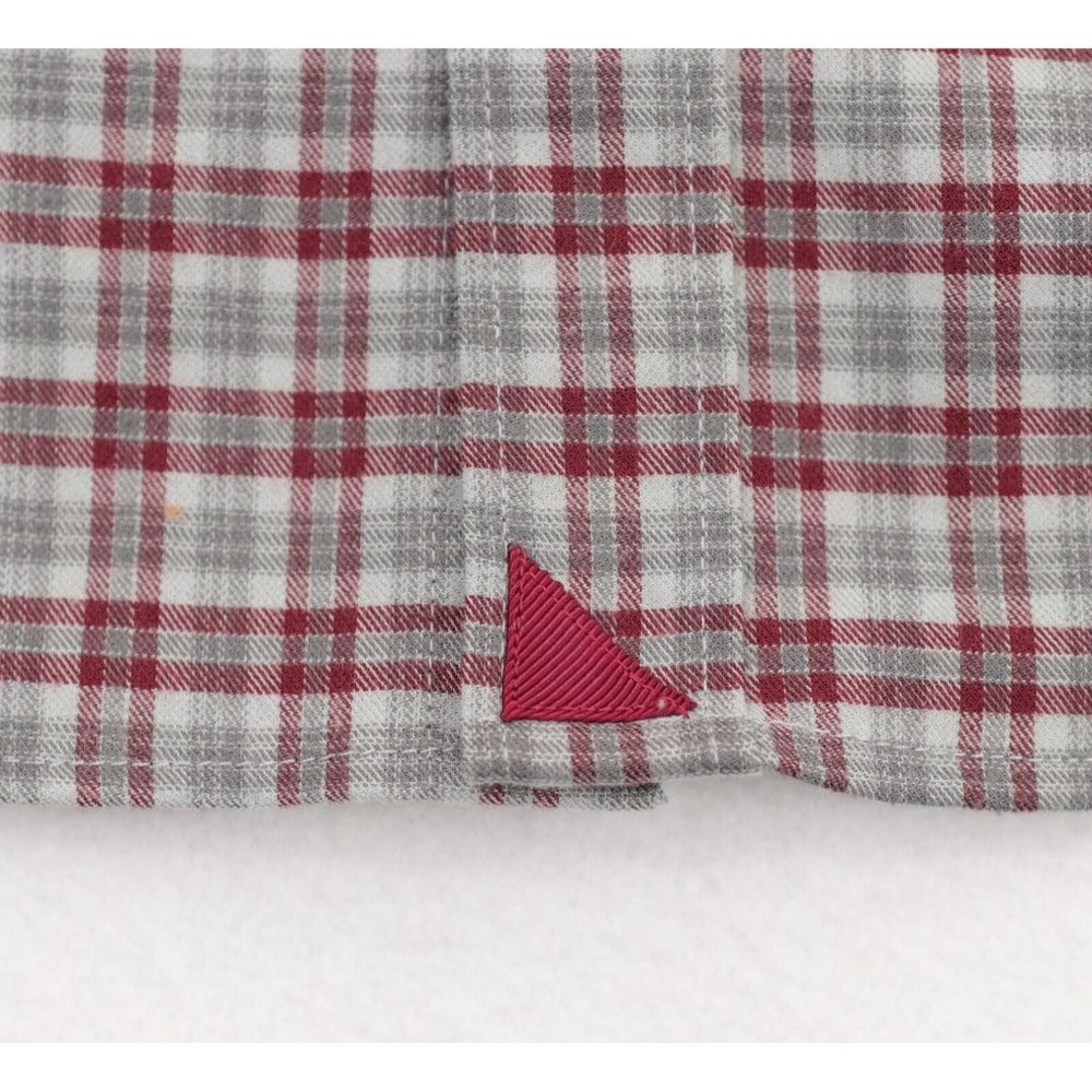 UNTUCKit Shirt Men's Small Gray Maroon Red Plaid Flannel Slim Fit Dezzani - Picture 3 of 5